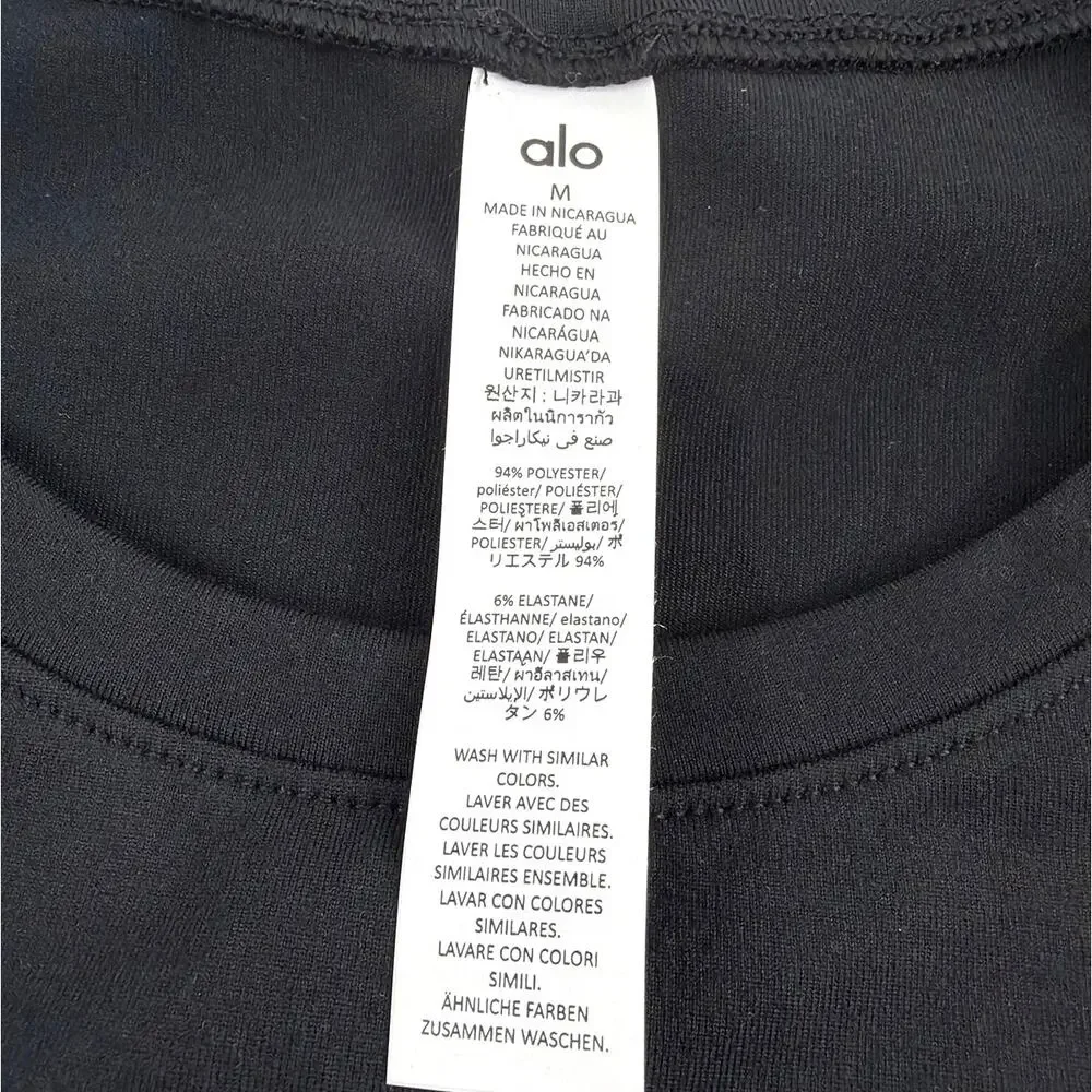 Alo Yoga Black Alosoft Finesse Tee Size M